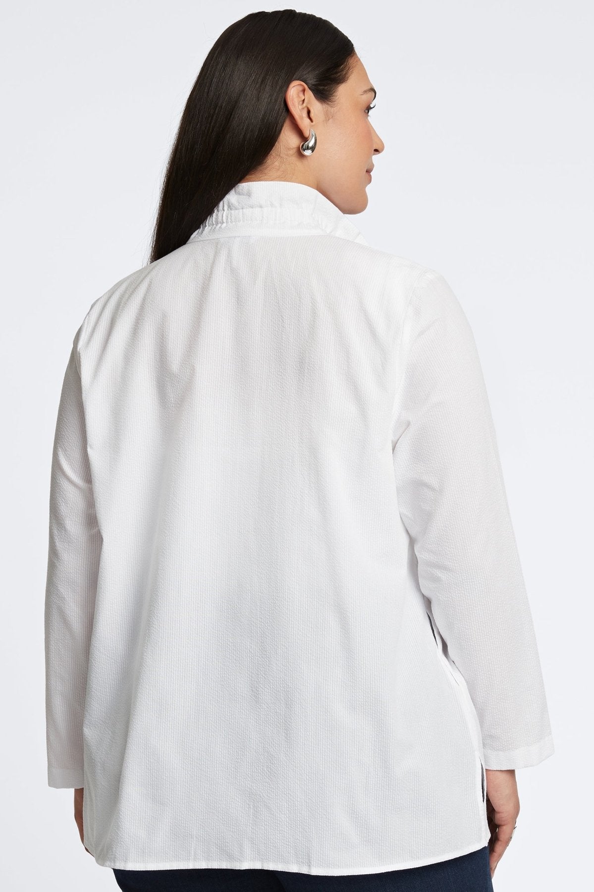 【シズニルック】as''on LONG SLEEVE WHITE Lizzy Long Sleeve Blouse - Off White