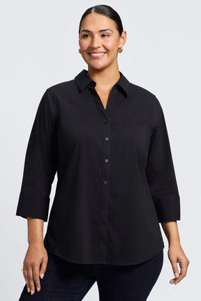 Mary Plus No Iron Stretch 3/4 Sleeve Shirt