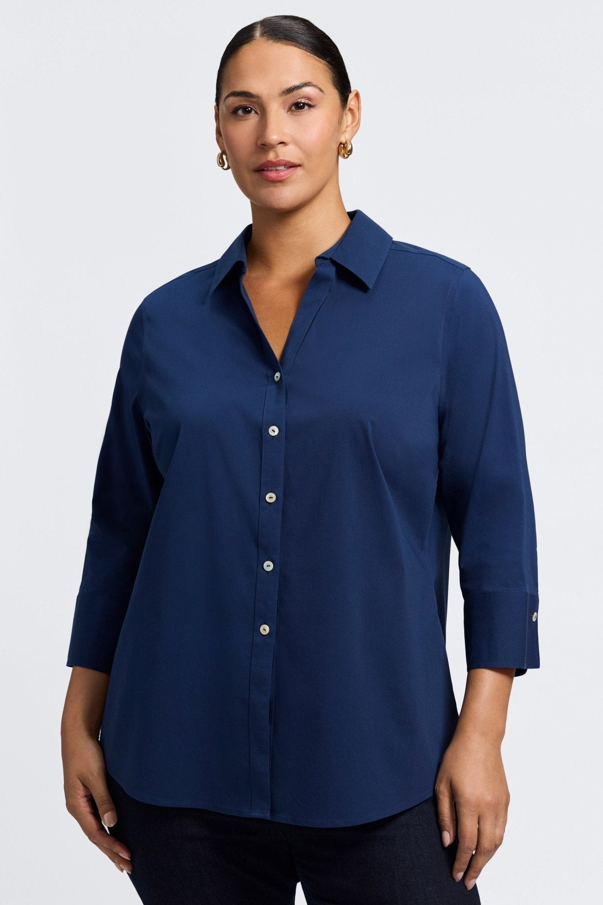 Mary Plus No Iron Stretch 3/4 Sleeve Shirt