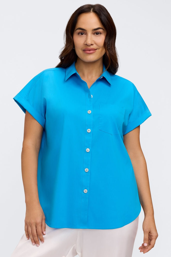 Abigail Plus No Iron Stretch Short Sleeve Shirt