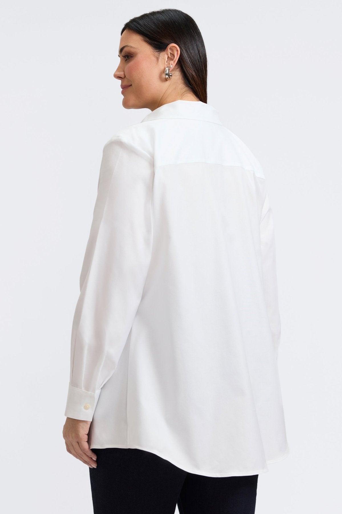 Cici Plus Cavalry Twill Long Sleeve Tunic