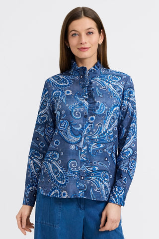 Sadie Denim Paisley Long Sleeve Shirt