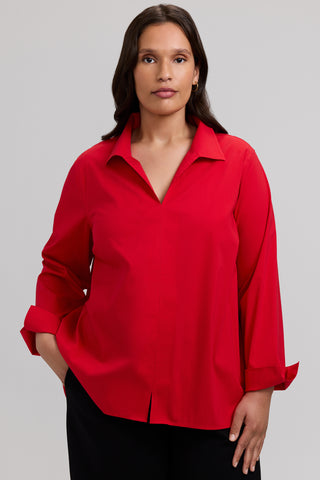 Agnes Plus No Iron Stretch Long Sleeve Popover Shirt