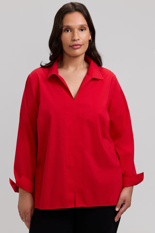 Agnes Plus No Iron Stretch Long Sleeve Popover Shirt