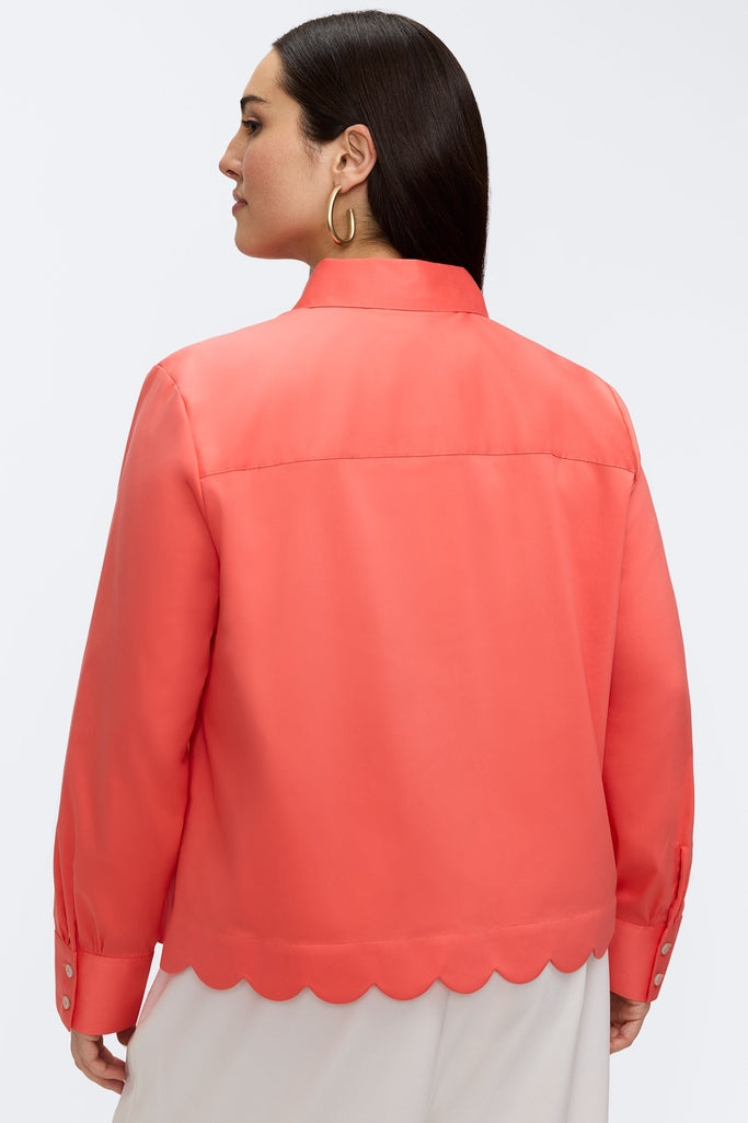 Scarlett Plus Stretch Matte Sateen Long Sleeve Shirt