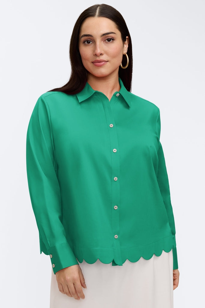 Scarlett Plus Stretch Matte Sateen Long Sleeve Shirt