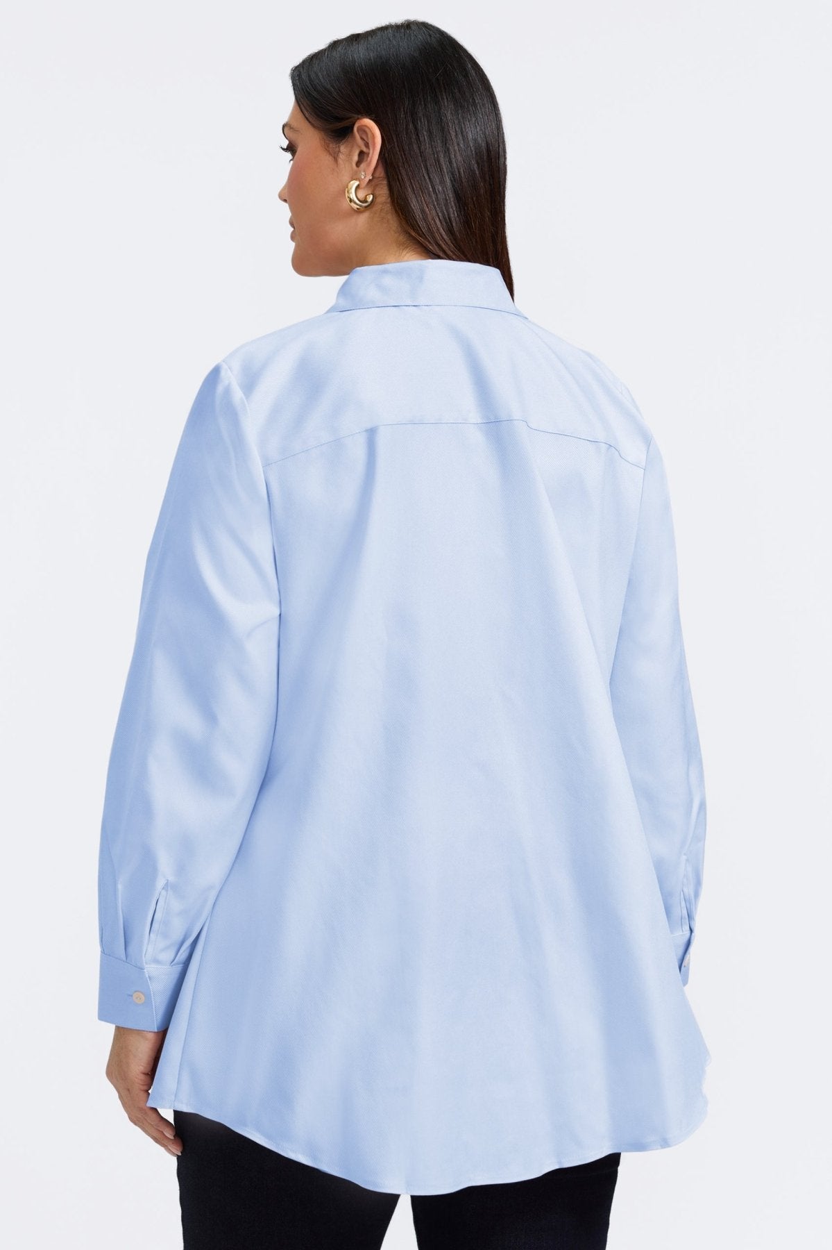 Cici Plus Cavalry Twill Long Sleeve Tunic