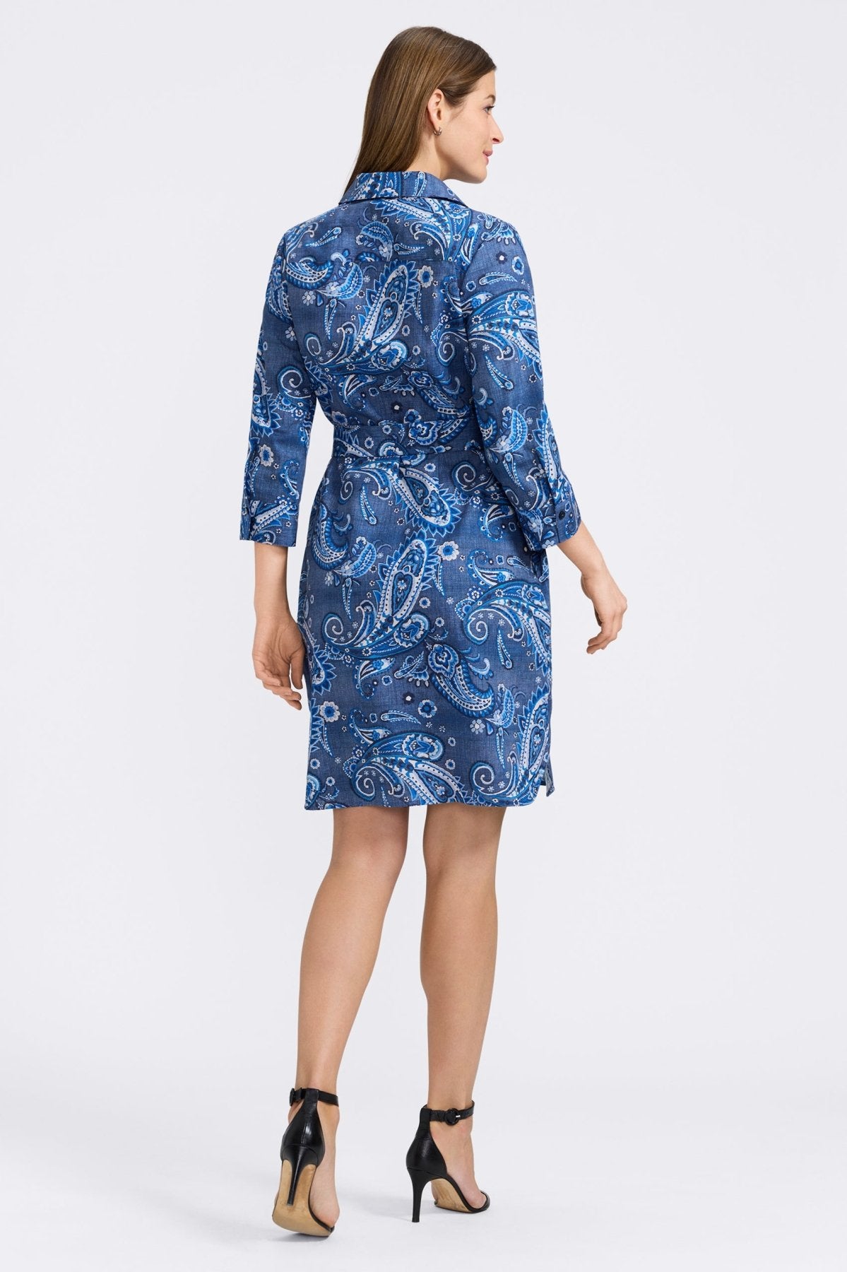 Rocca Denim Paisley 3/4 Sleeve Dress