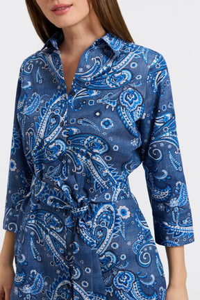 Rocca Denim Paisley 3/4 Sleeve Dress