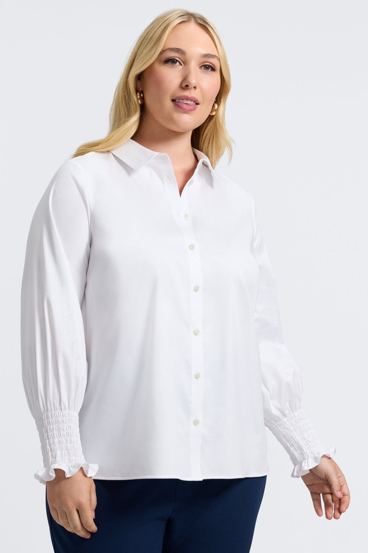 Avril Plus Stretch Matte Sateen Long Sleeve Shirt