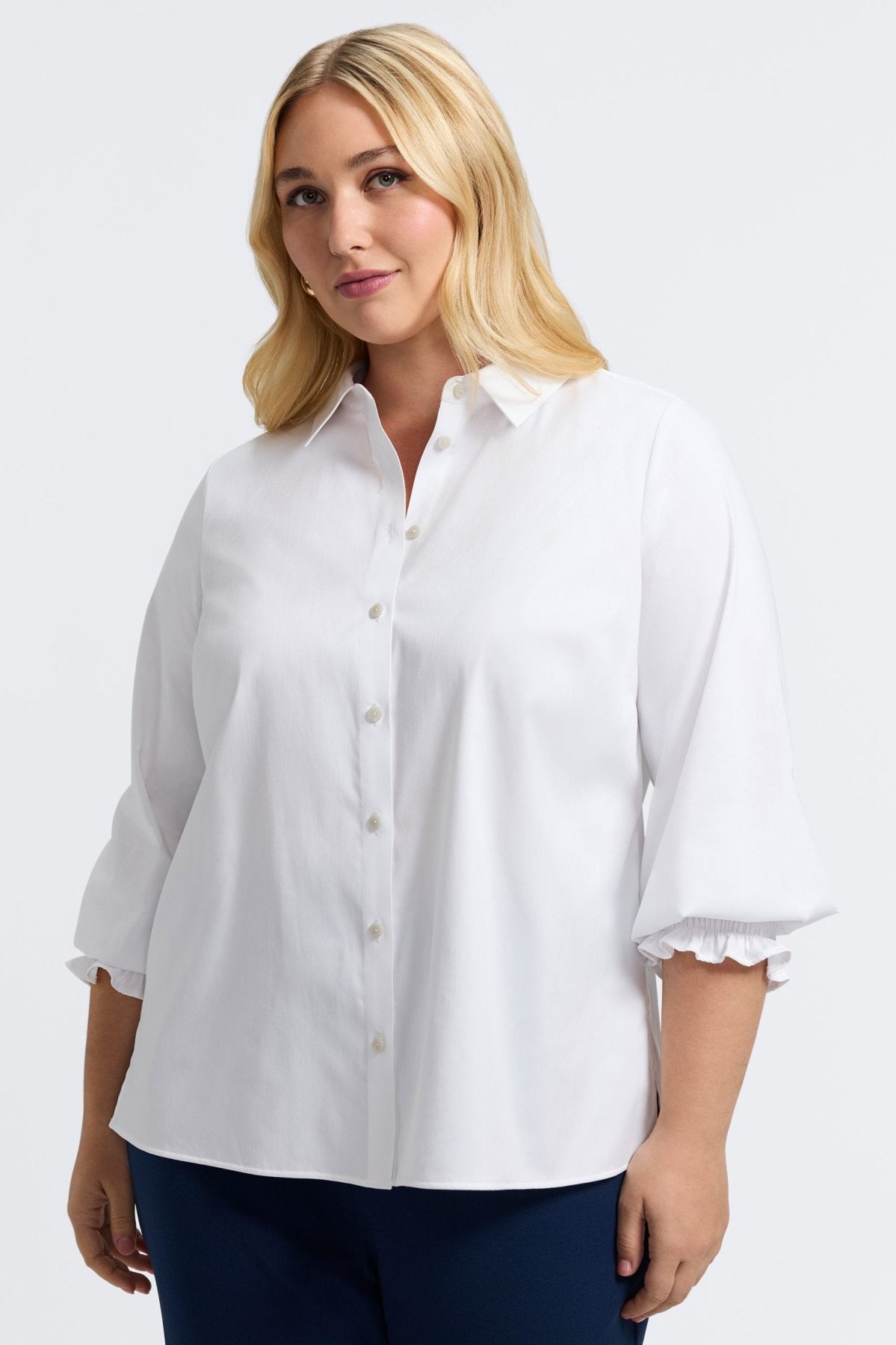 Avril Plus Stretch Matte Sateen Long Sleeve Shirt