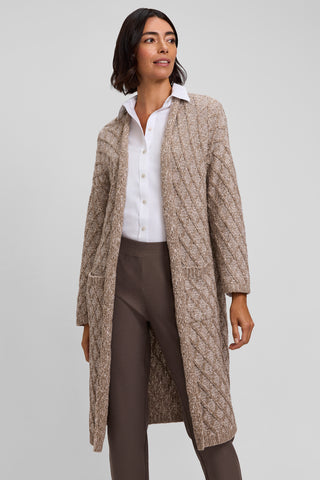 Cotton Boucle Long Cardigan