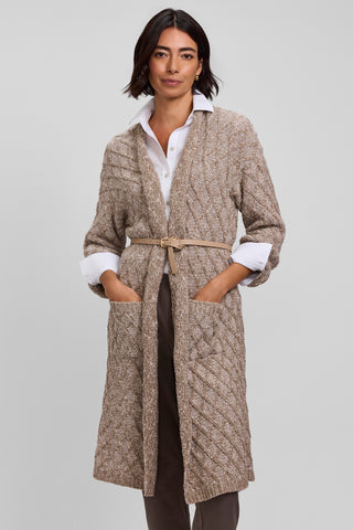 Cotton Boucle Long Cardigan