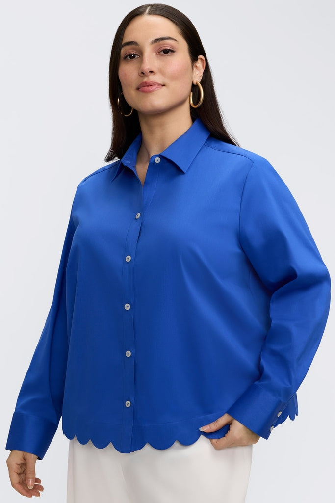 Scarlett Plus Stretch Matte Sateen Long Sleeve Shirt