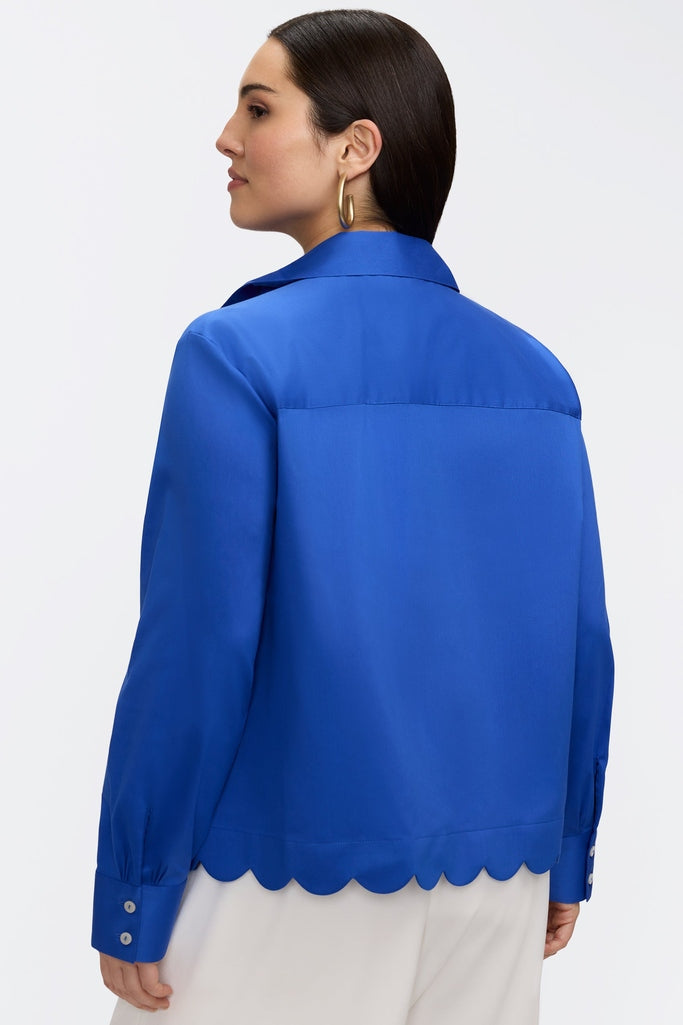 Scarlett Plus Stretch Matte Sateen Long Sleeve Shirt