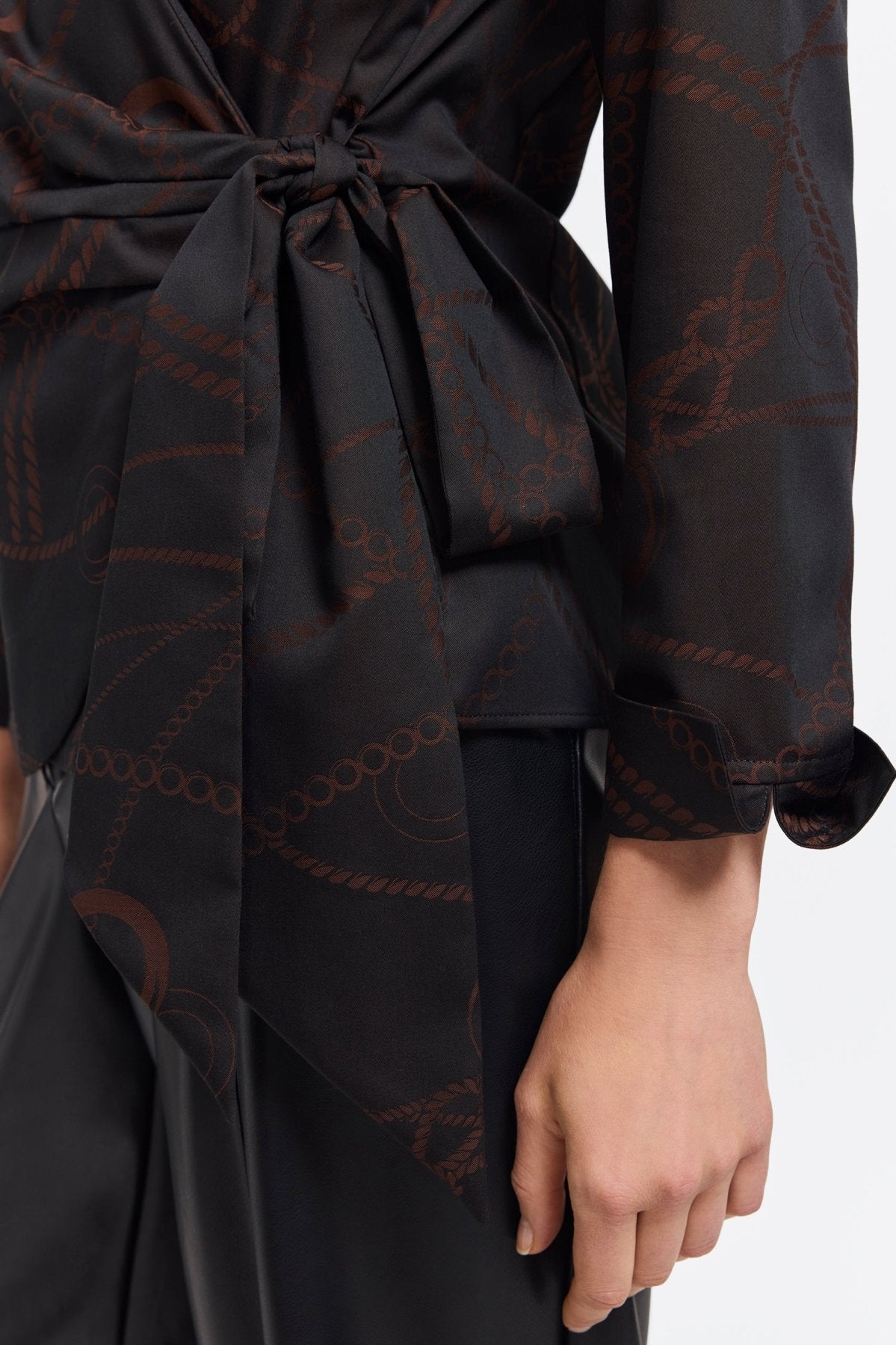 Salina Chain Stripe Jacquard Long Sleeve Popover Shirt