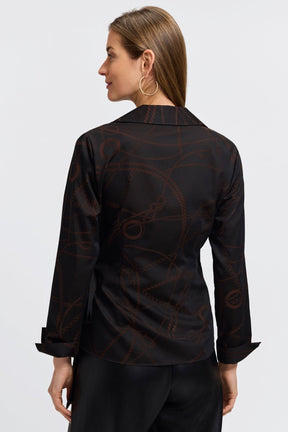 Salina Chain Stripe Jacquard Long Sleeve Popover Shirt