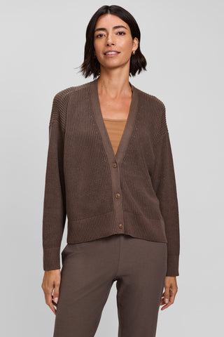 Cotton Blend V-Neck Cardigan