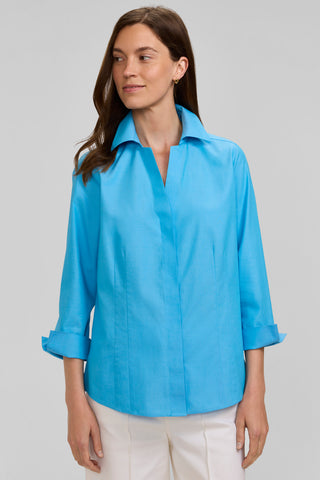 Taylor Petite No Iron Pinpoint 3/4 Sleeve Shirt