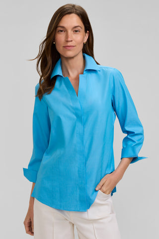 Taylor Petite No Iron Pinpoint 3/4 Sleeve Shirt