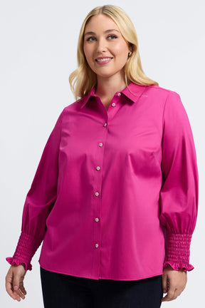 Avril Plus Stretch Matte Sateen Long Sleeve Shirt