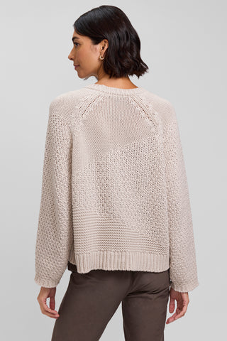 Abstract Tonal Cotton Crew Neck Sweater