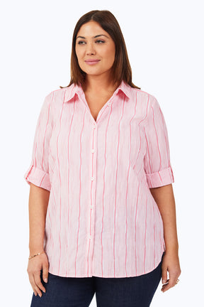 Tamara Plus Serene Stripe Crinkle Shirt