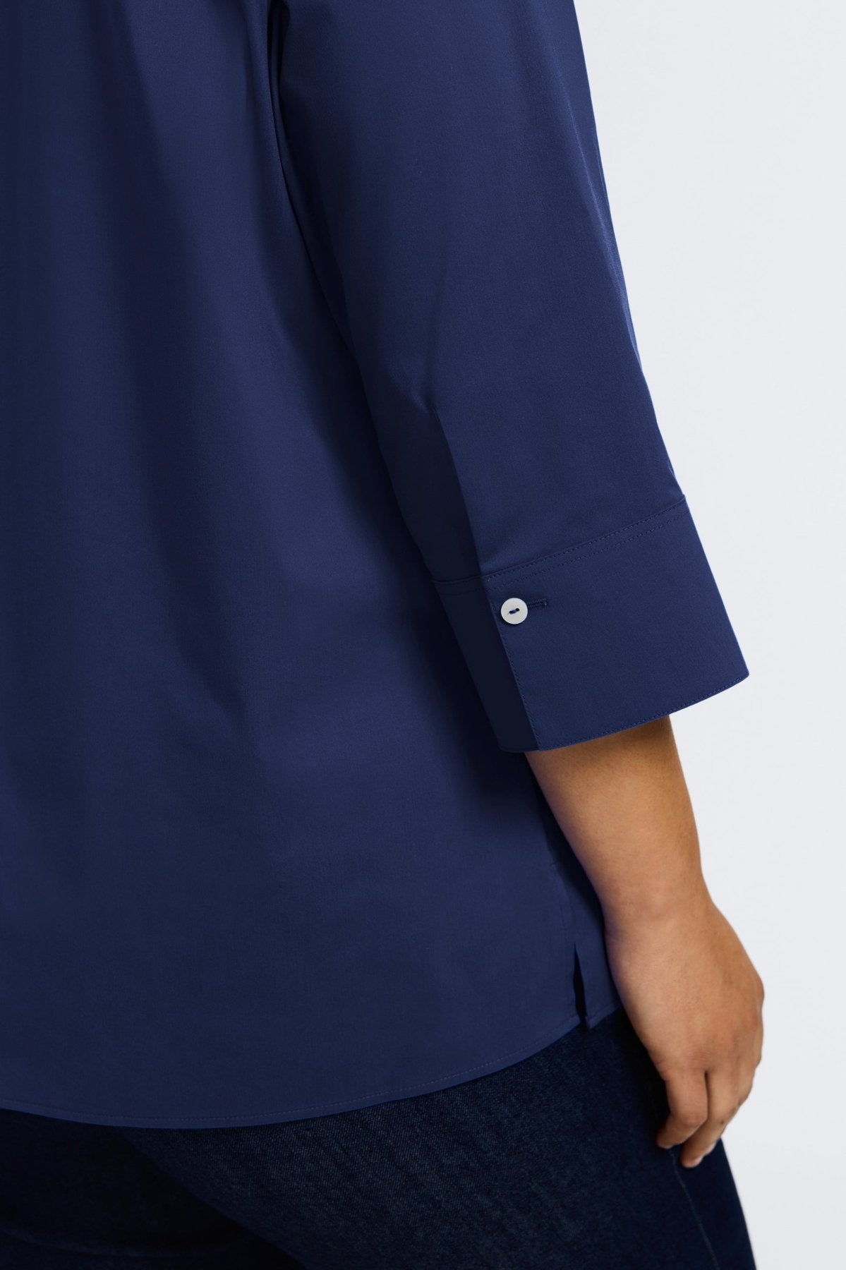 Julia Plus No Iron Stretch Cotton 3/4 Sleeve Popover Shirt