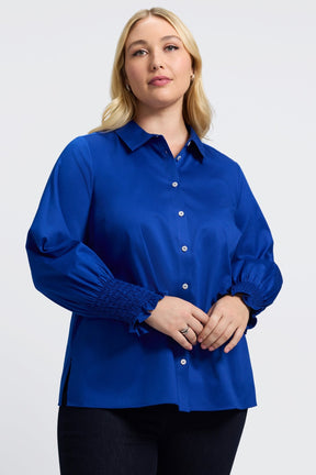 Avril Plus Stretch Matte Sateen Long Sleeve Shirt