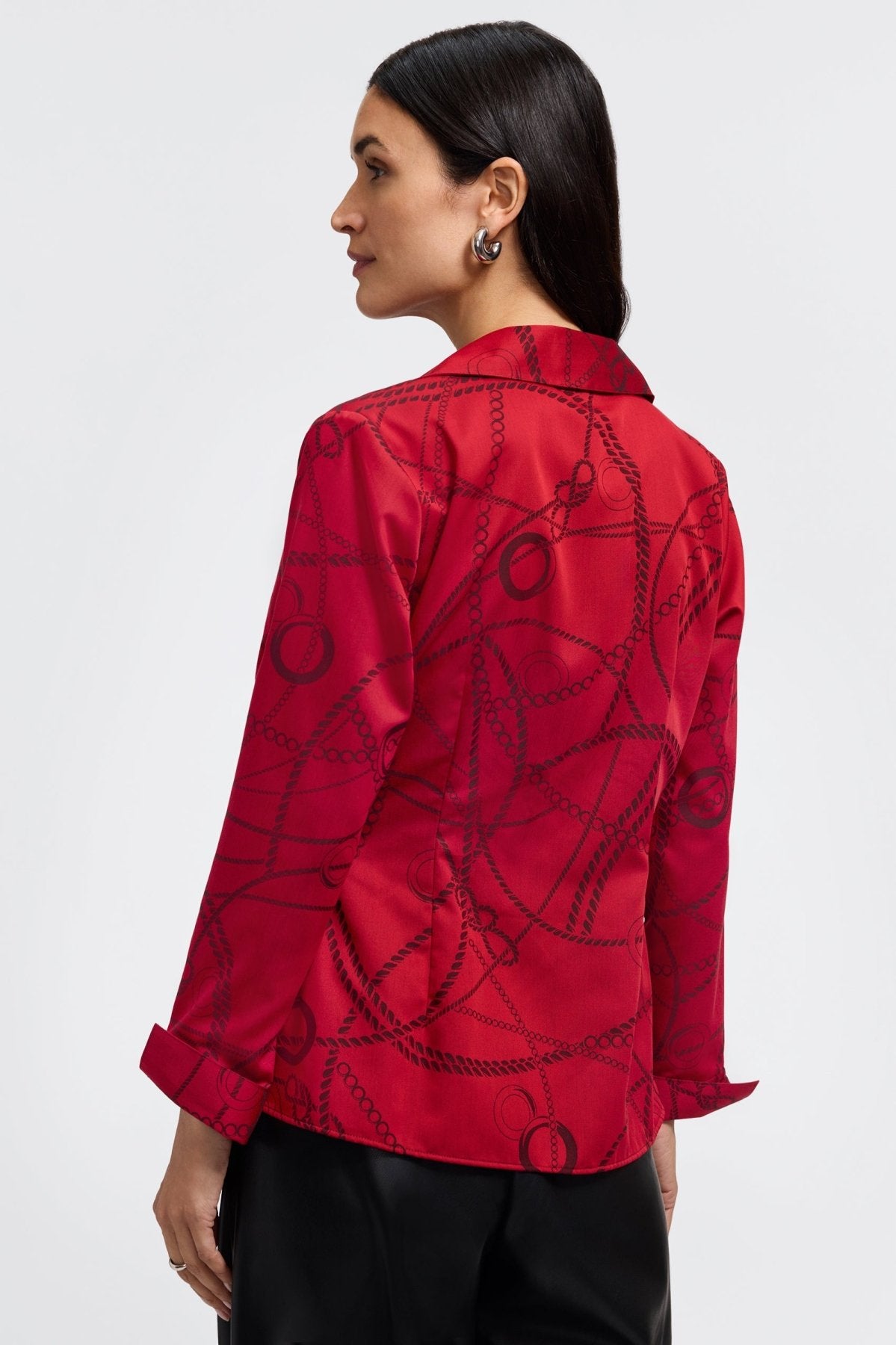 Salina Chain Stripe Jacquard Long Sleeve Popover Shirt