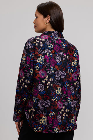 Meghan Plus Autumn Floral Long Sleeve Shirt