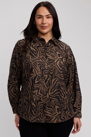 Hampton Plus Jacquard Zebra Long Sleeve Shirt
