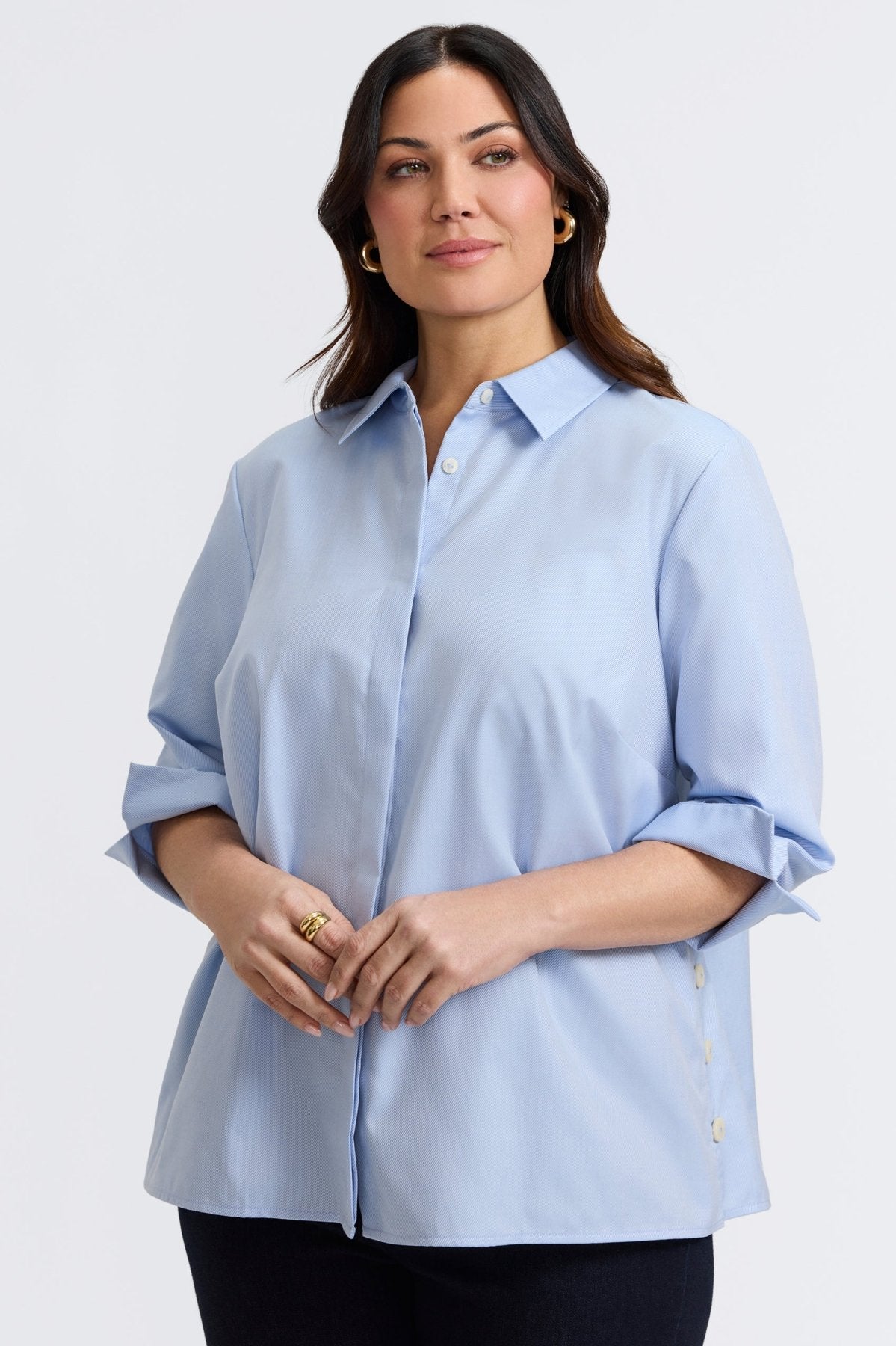 Beatrice Plus Cavalry Twill 3/4 Sleeve Shirt