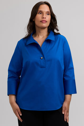 Catalina Plus Stretch Matte Sateen 3/4 Sleeve Popover Shirt