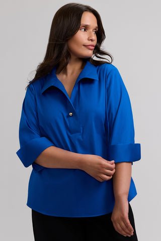 Catalina Plus Stretch Matte Sateen 3/4 Sleeve Popover Shirt