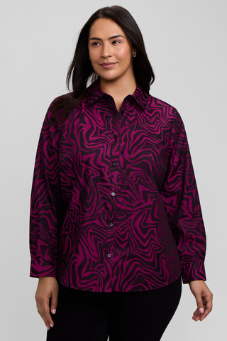 Hampton Plus Jacquard Zebra Long Sleeve Shirt