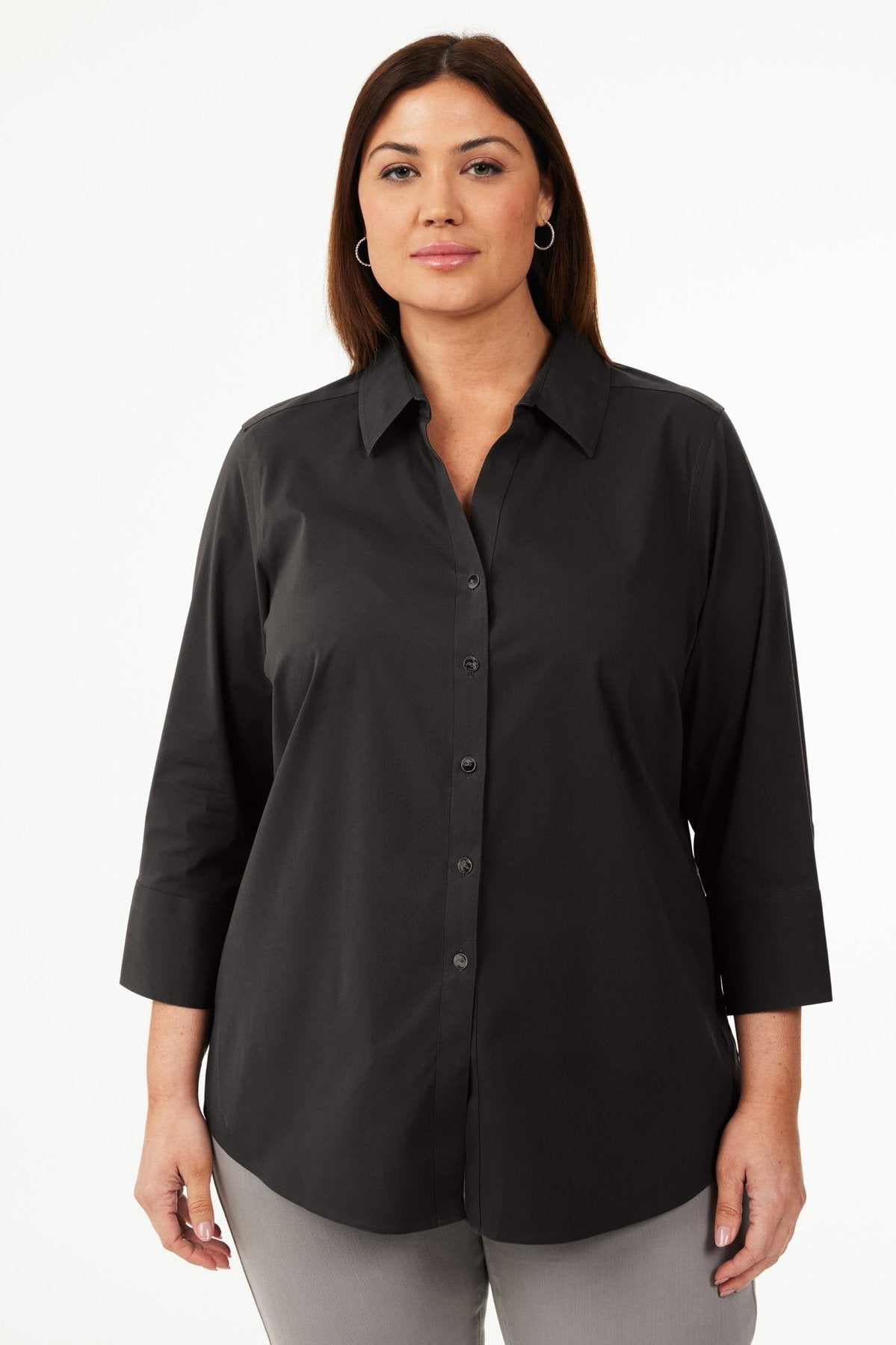 Mary Plus No Iron Stretch 3/4 Sleeve Shirt