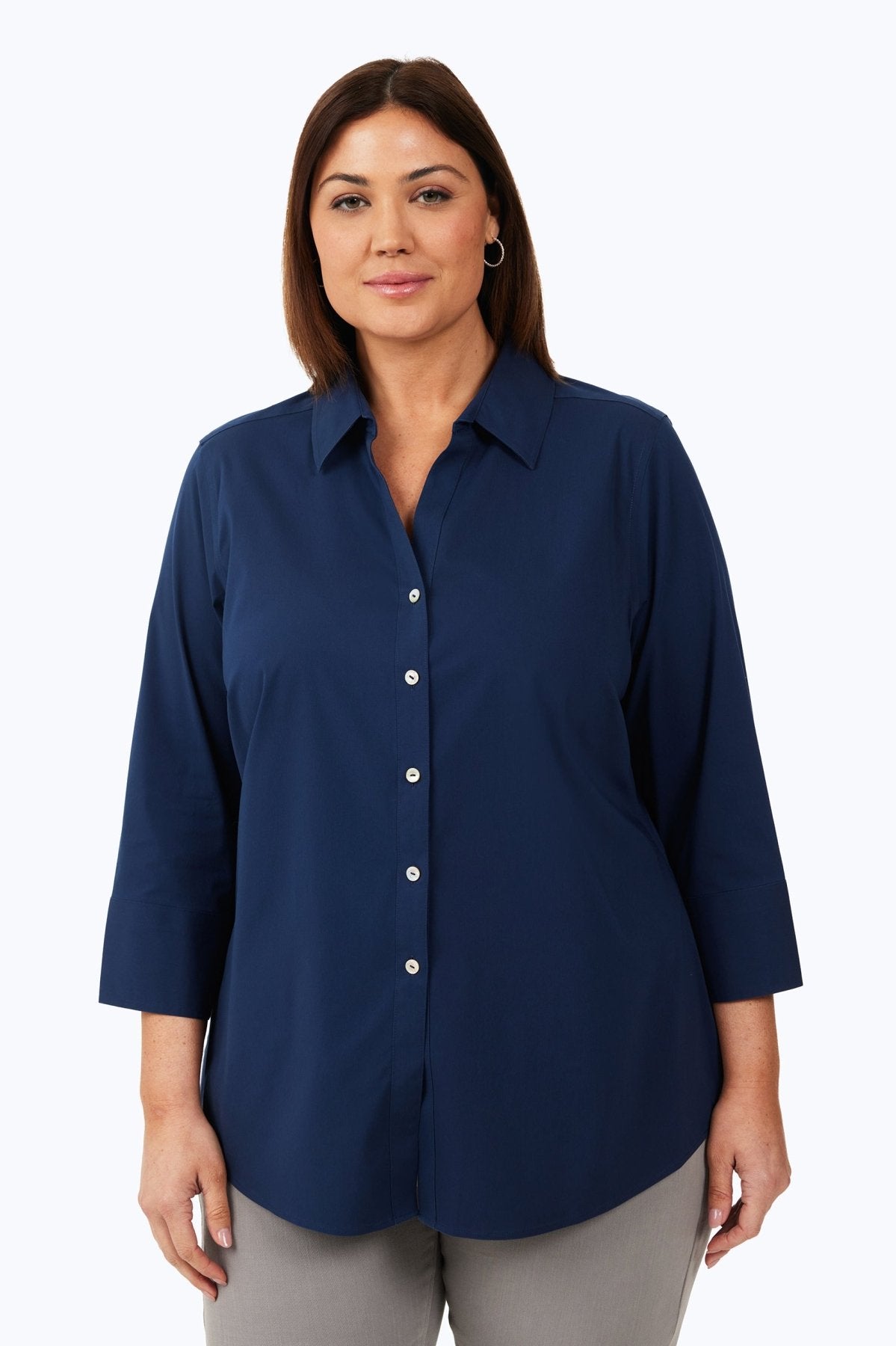 Mary Plus No Iron Stretch 3/4 Sleeve Shirt