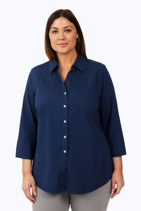 Mary Plus No Iron Stretch 3/4 Sleeve Shirt