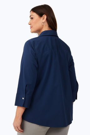 Mary Plus No Iron Stretch 3/4 Sleeve Shirt