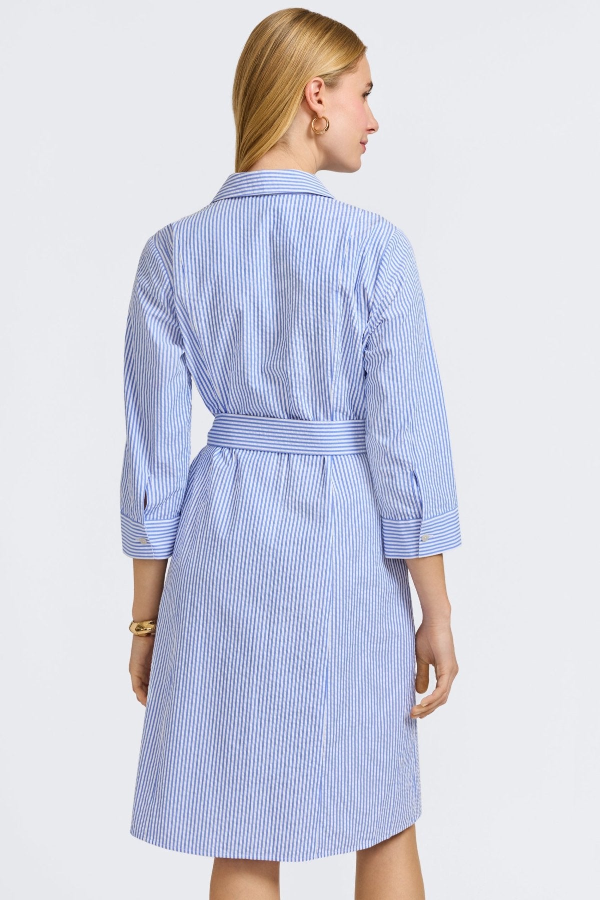Fiona Seersucker 3/4 Sleeve Dress