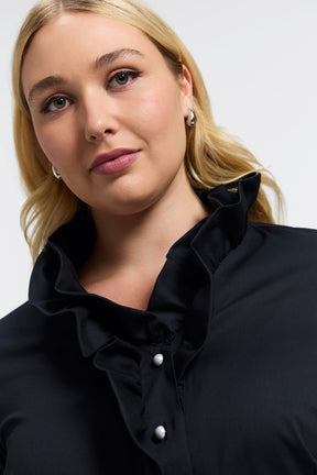 Edith Plus Stretch Matte Sateen 3/4 Sleeve Shirt Jacket