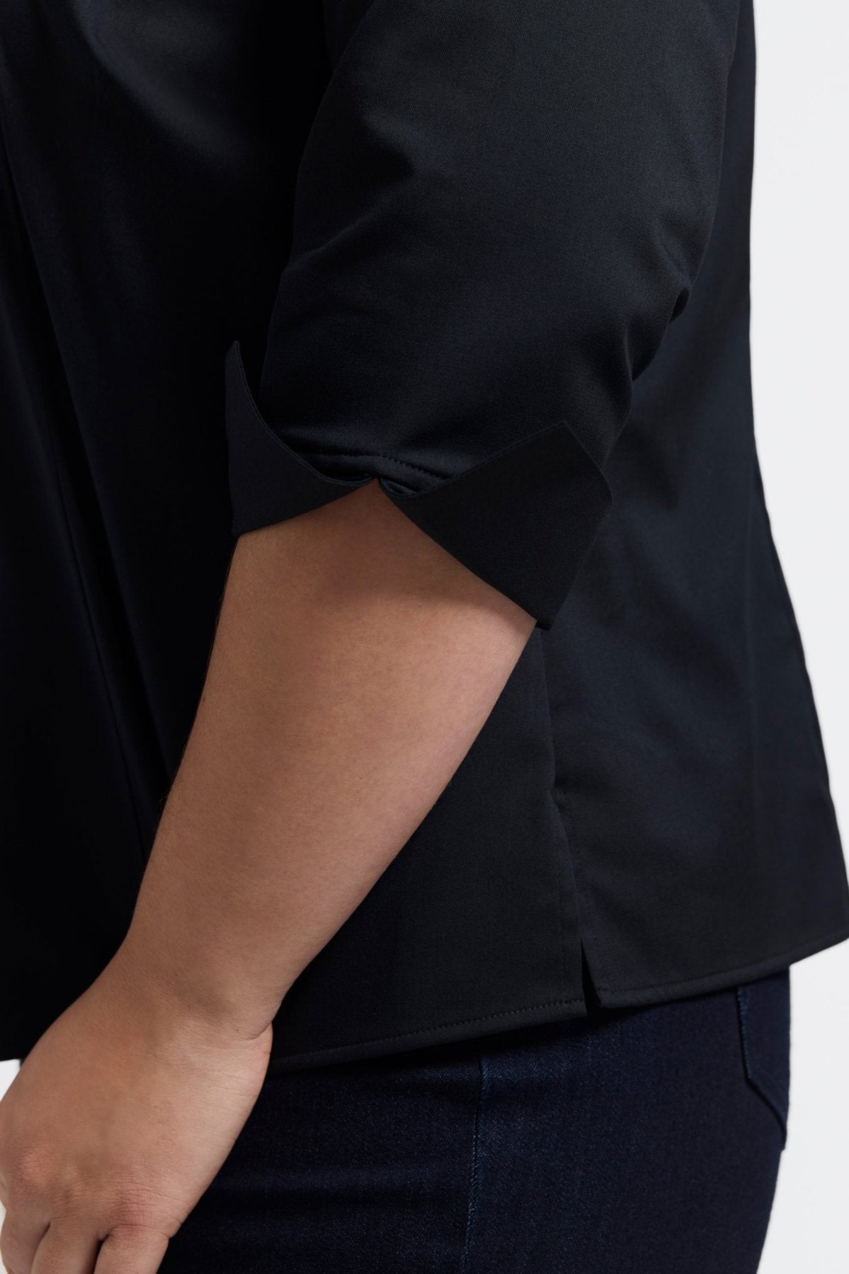 Edith Plus Stretch Matte Sateen 3/4 Sleeve Shirt Jacket