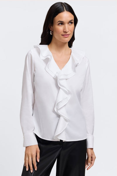 Shantel Ruffle Long Sleeve Popover Shirt