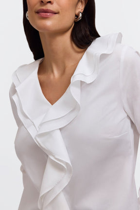 Shantel Ruffle Long Sleeve Popover Shirt