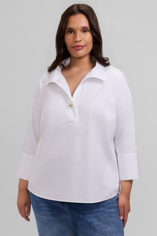 Catalina Plus Stretch Matte Sateen 3/4 Sleeve Popover Shirt