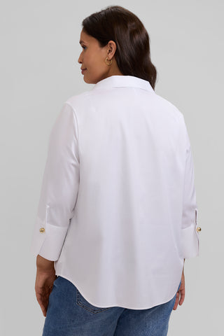 Catalina Plus Stretch Matte Sateen 3/4 Sleeve Popover Shirt