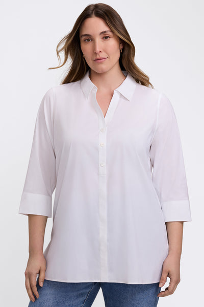 Pamela Plus No Iron Stretch 3/4 Sleeve Tunic – Foxcroft