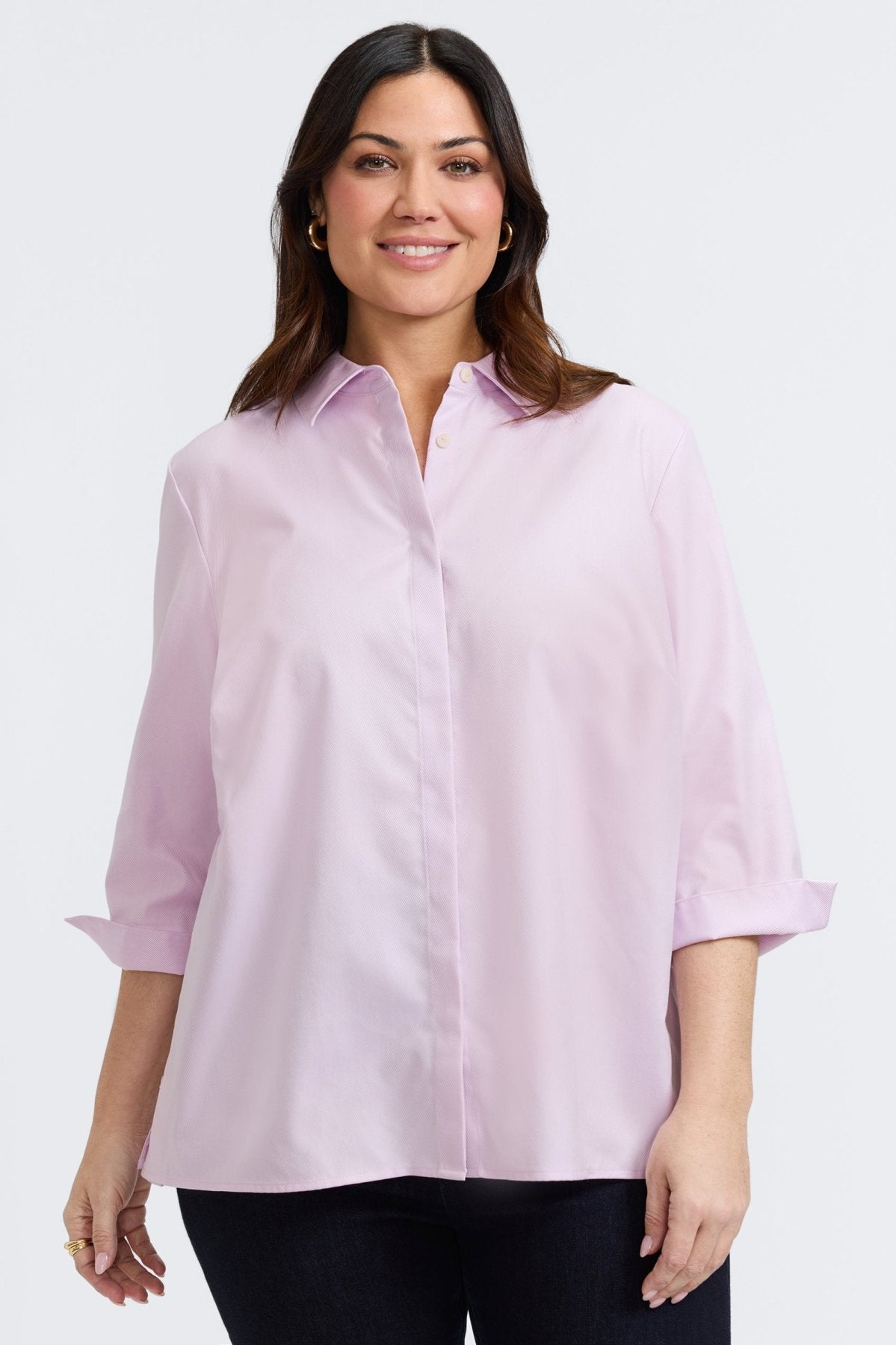 Beatrice Plus Cavalry Twill 3/4 Sleeve Shirt