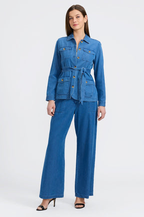Stella Tencel® Denim Long Sleeve Belted Jacket